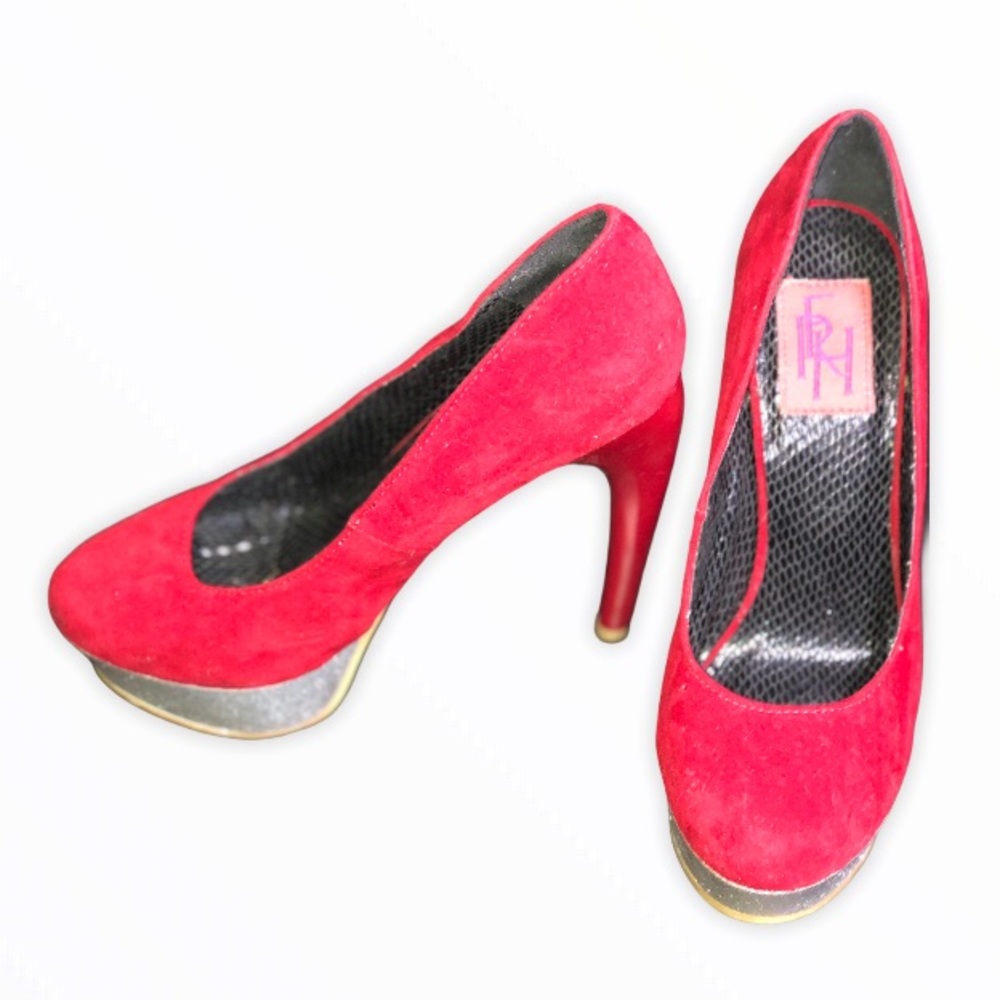 Red Hot Velvet Glitter Heels